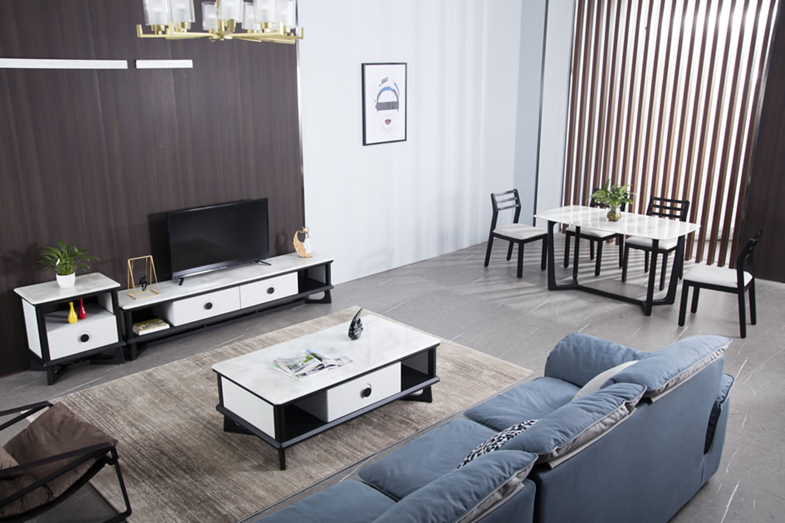 客厅五金家具-客厅沙发茶几可以这样摆